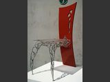 Stuhl
Edelstahl, Plexiglas, MDF hochglanzlackiert.