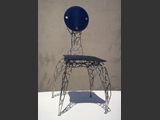 Stuhl
Edelstahl, Plexiglas foliert.