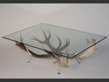 Wildbrett
Glasplatte, 16-Ender, Dammwildschaufeln, Edelstahl.
Mae: B/T/H - 130 / 90 / 41 cm